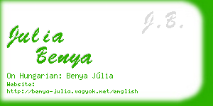 julia benya business card