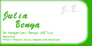 julia benya business card